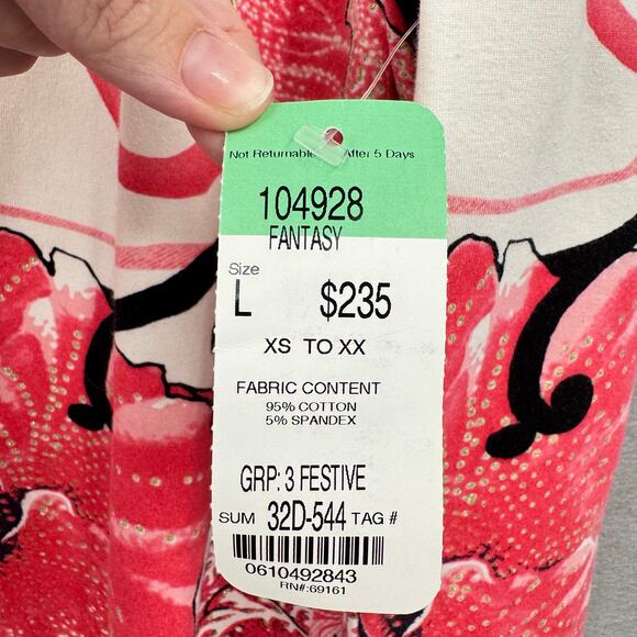 Carlisle NWT Pink Floral Gold Metallic Embellished Square Neck Slim Fit Top - Picture 9 of 11